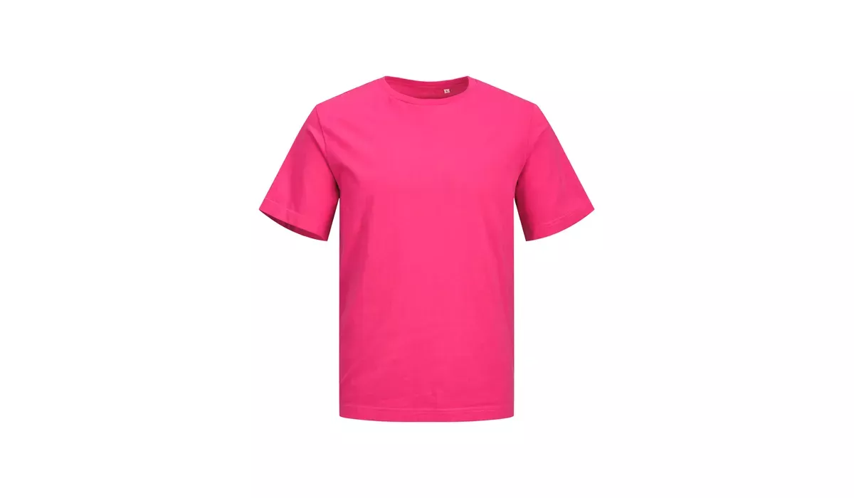 JACK & JONES - Canvas Tee Blk7526 - fuchsia rose