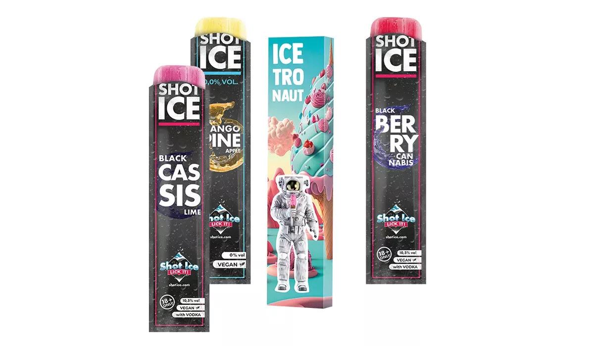 Long Box, Shot Ice in Werbeverpackung