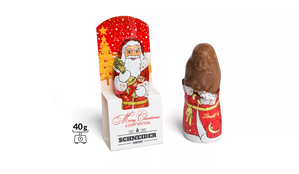 Lindt chocolate Santa Claus 40 Gramm in half carton