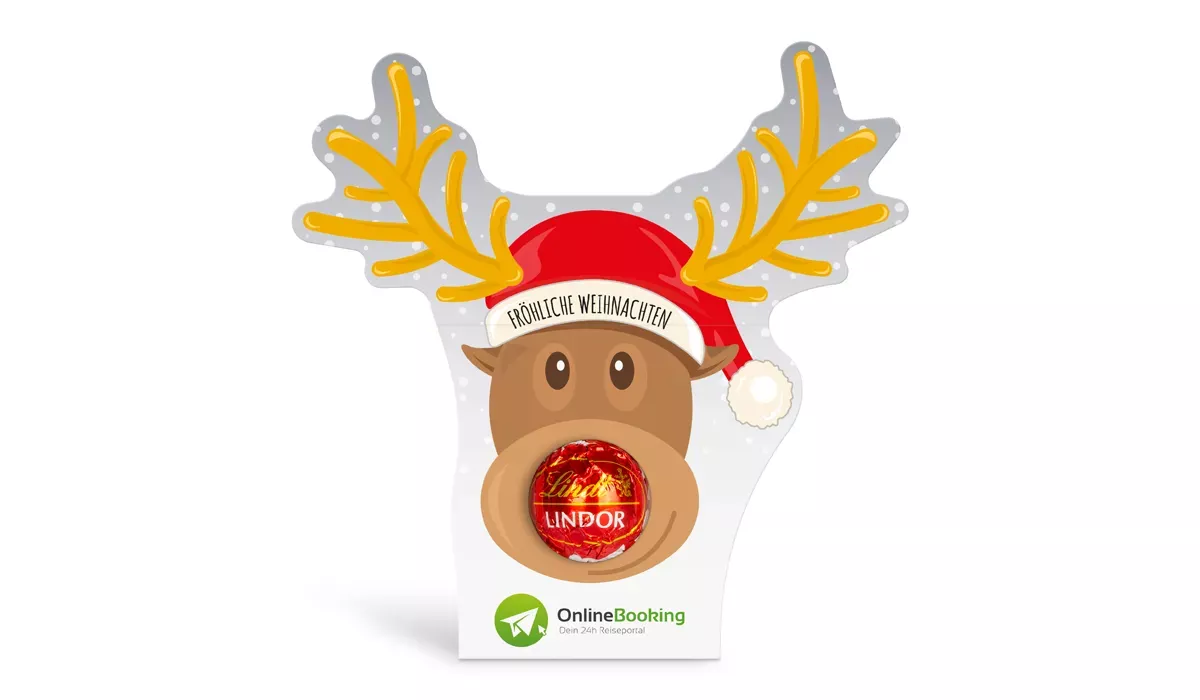 Lindt Lindor in Werbekartonage Rentier Milchschokolade