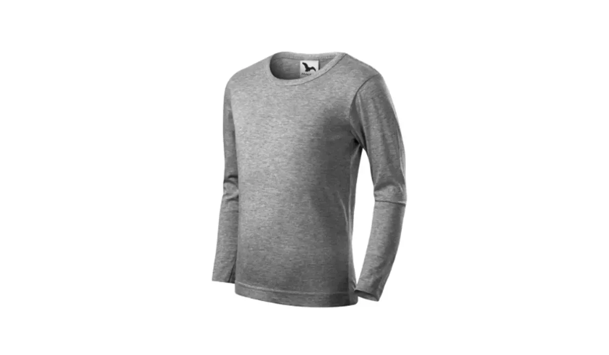 FIT-T LS 121 childrens t-shirt - mottled dark grey