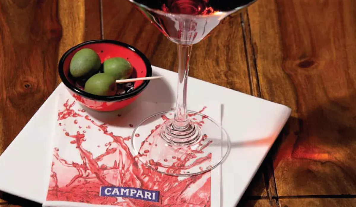 Mini-cocktail-napkins made of cotton tissue 3-ply white 3-colored fully