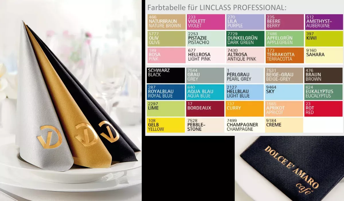 Lunch-napkin made of Linclas professional with hot foil embossing 33 x 33 cm