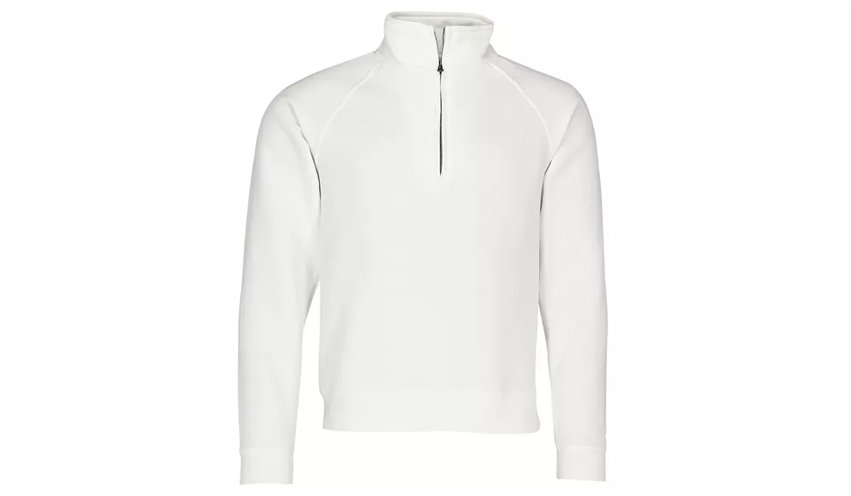 Premium Zip Neck Sweat Unisex - white
