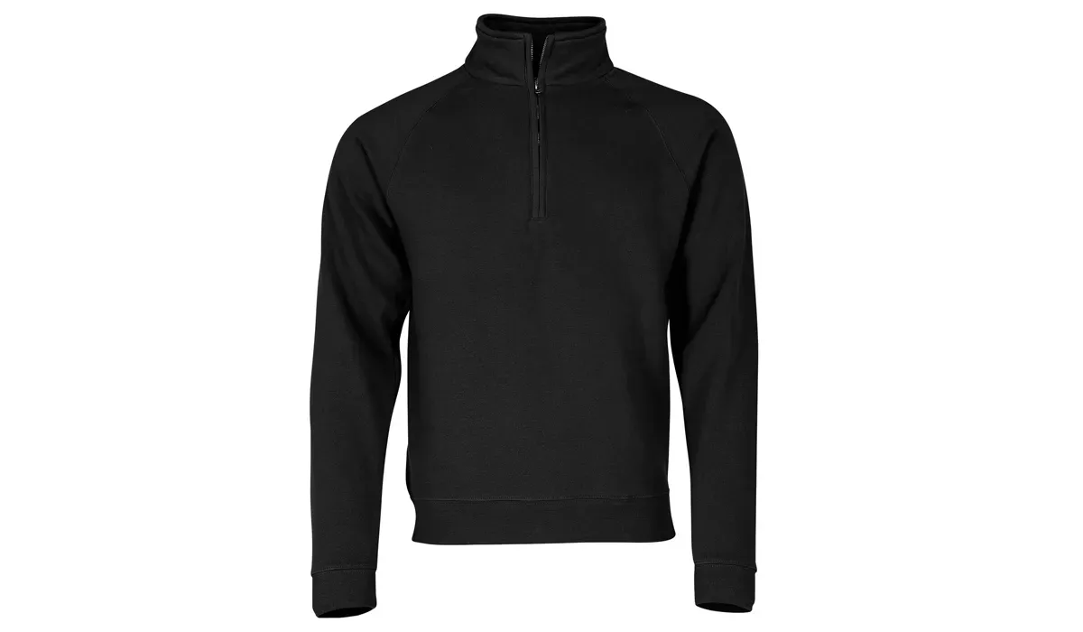 Premium Zip Neck Sweat Unisex - black