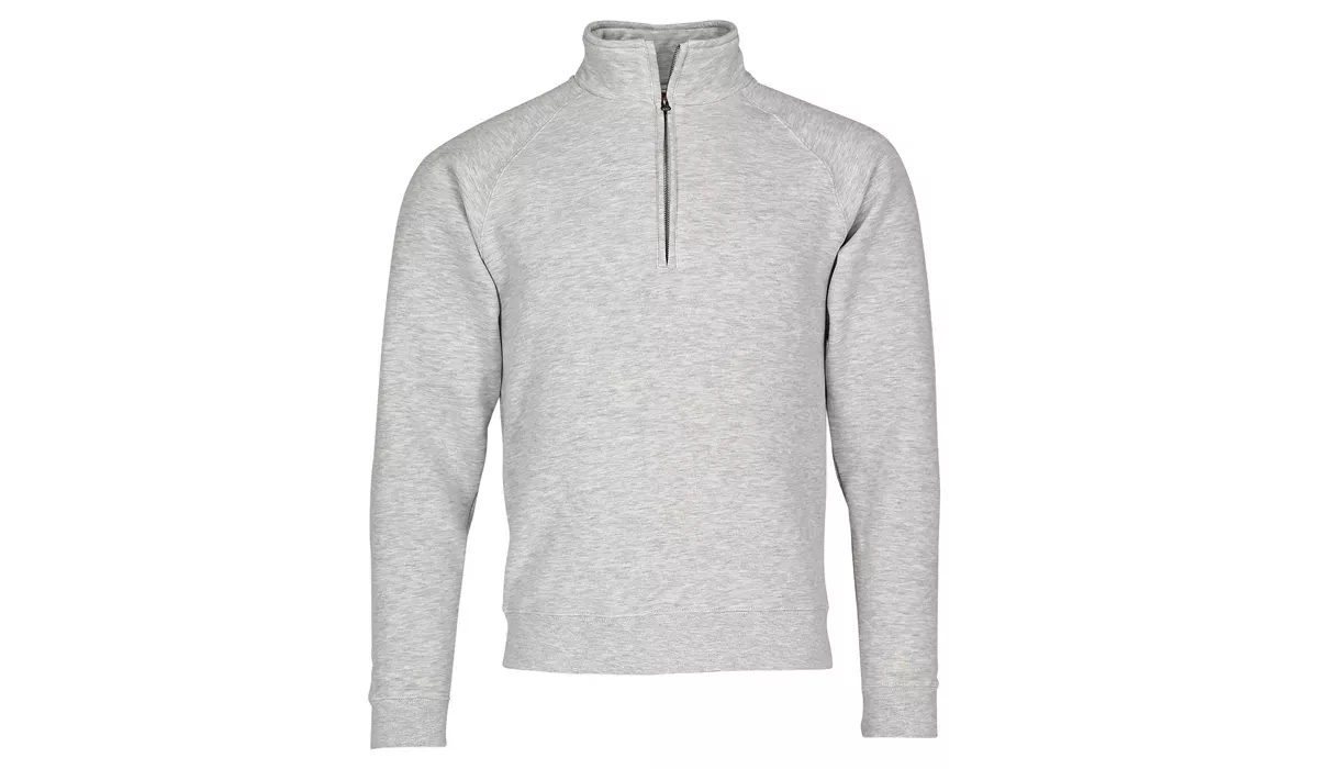 Premium Zip Neck Sweat Unisex - heather gray
