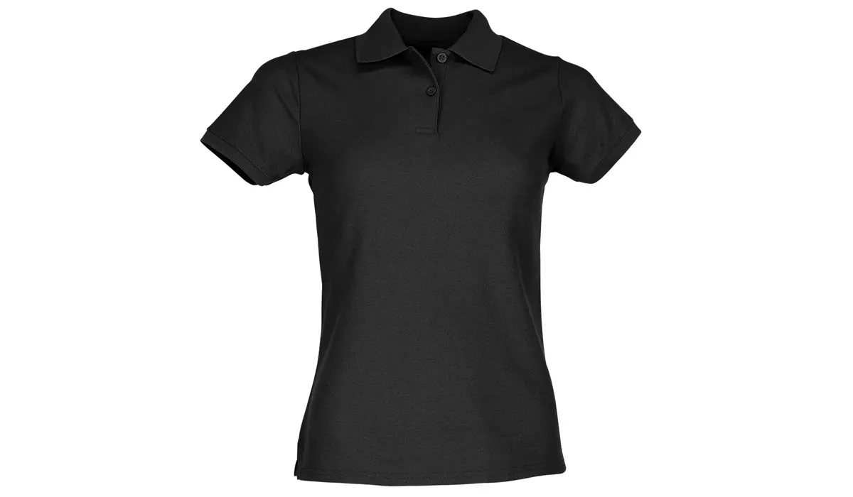65/35 Polo aus Mischgewebe Lady - schwarz
