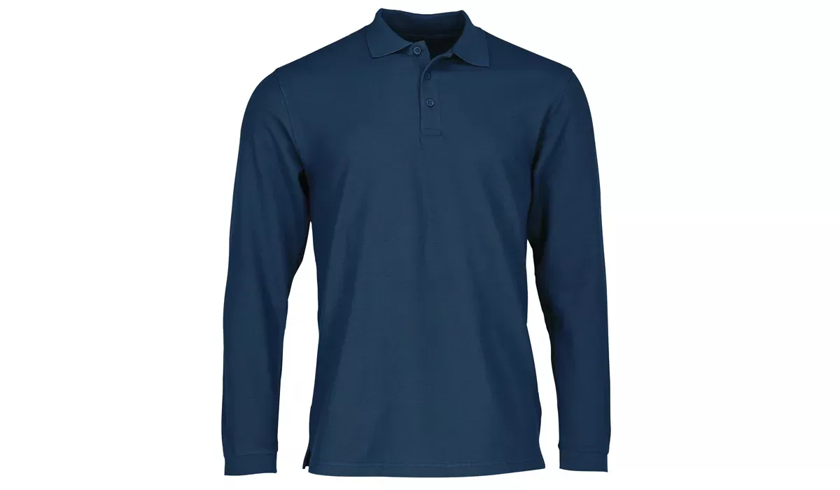 premium long sleeve polo unisex - navy