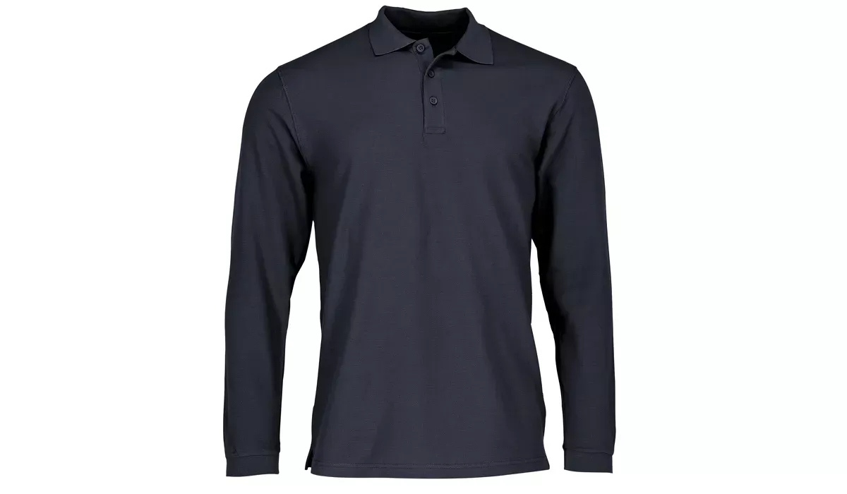 Premium Langarm-Polo Unisex - dunkle marine