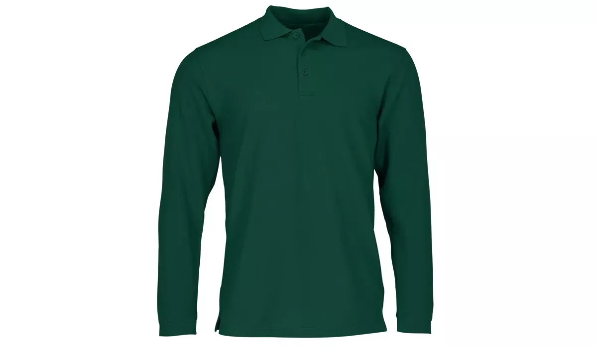 premium long sleeve polo unisex - bottle green