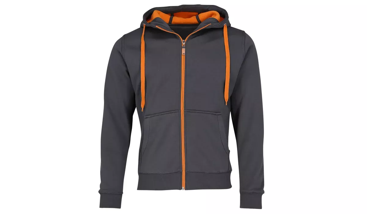Doubleface Hooded Jacket unisex - carbon/orange