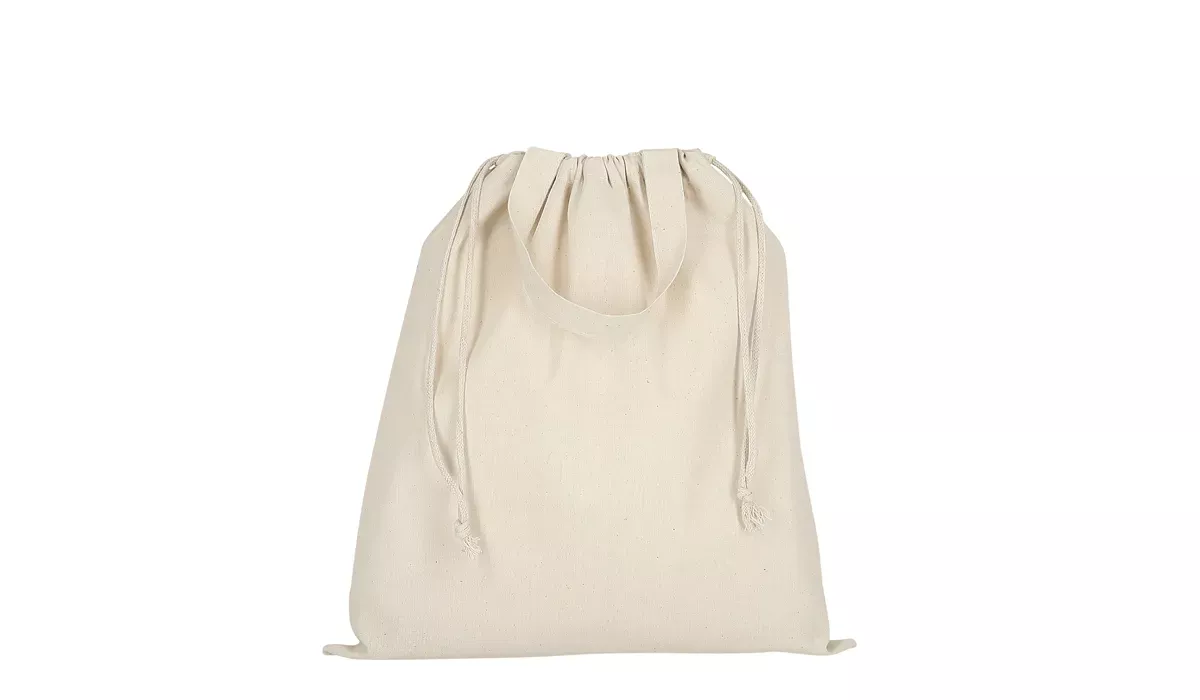 Baumwolltasche Classic mit zwei kurzen Henkeln und doppeltem Kordelzug