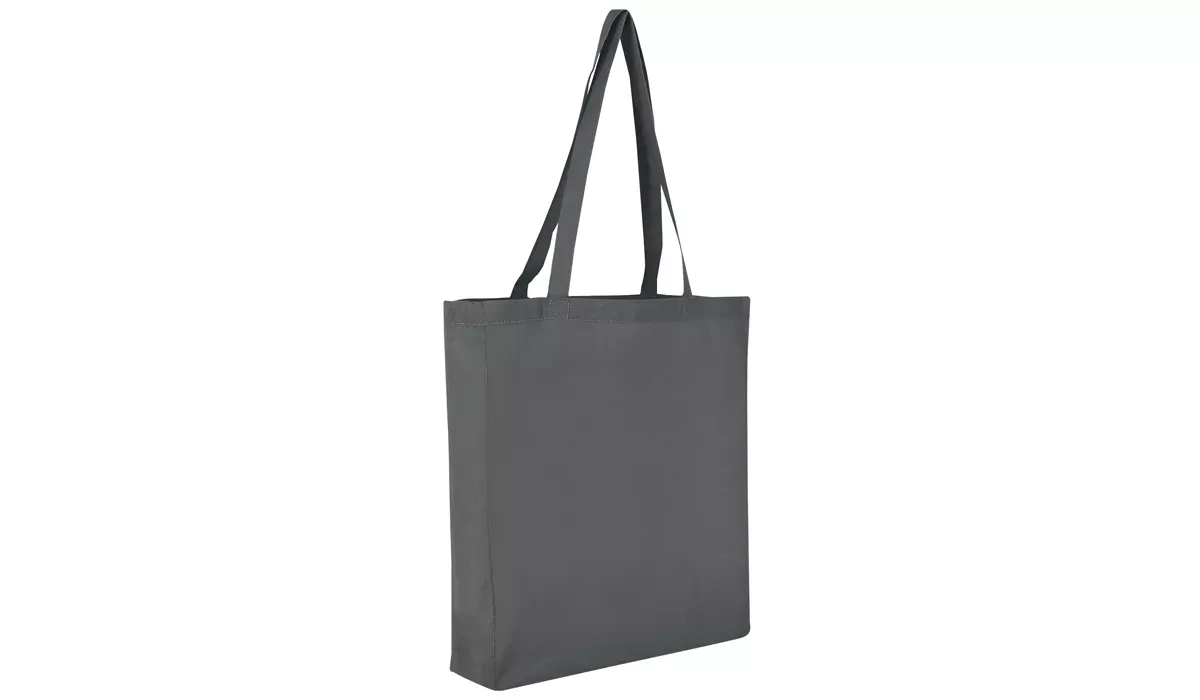 Baumwolltasche Classic Boden und Seitenfalte - stahlgrau
