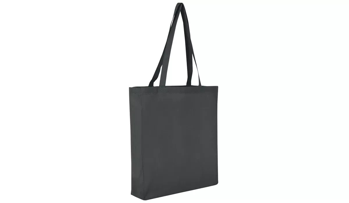 Baumwolltasche Classic mit Boden und Seitenfalte - anthrazit