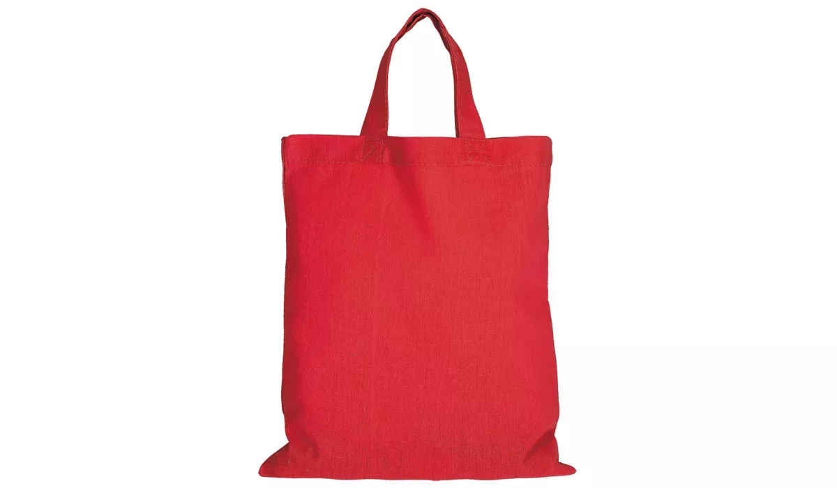 Cotton bag Midi with two short handles - red