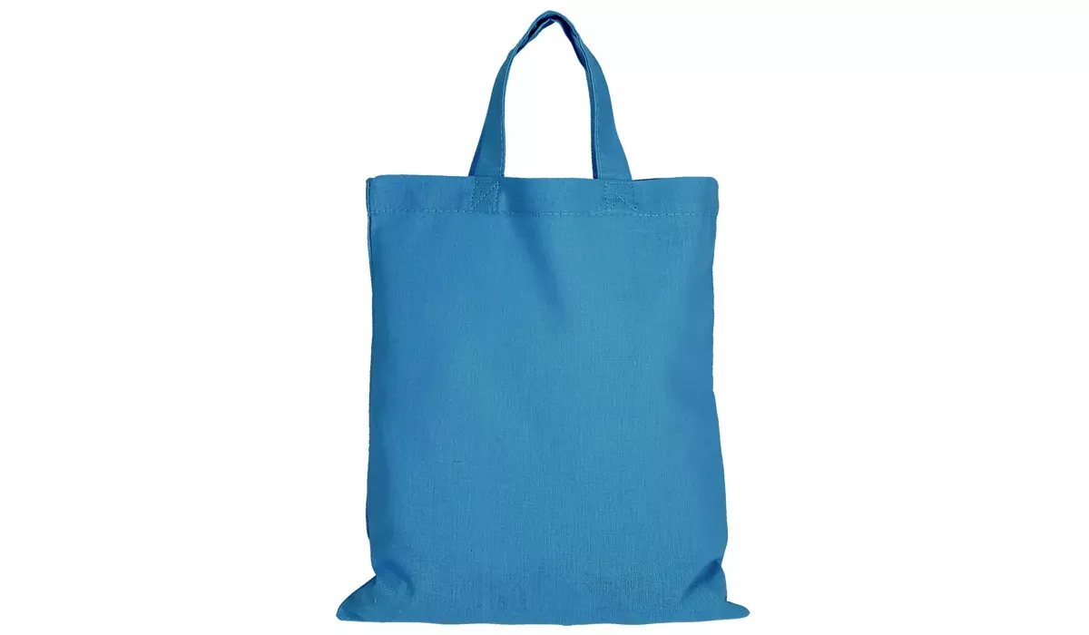 Baumwolltasche Midi mit zwei kurzen Henkeln - hellblau
