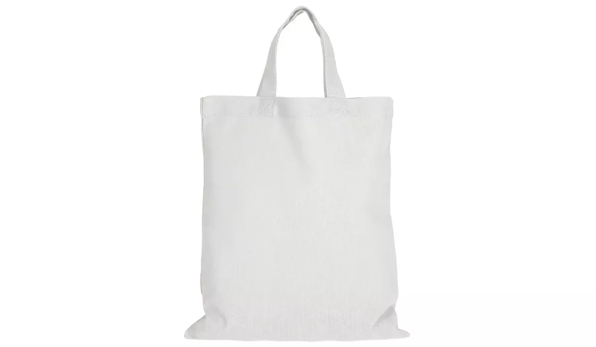 Baumwolltasche Midi mit zwei kurzen Henkeln - weiß