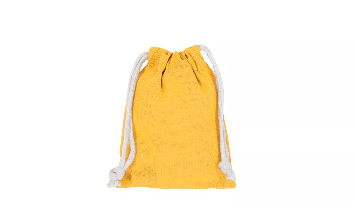 Pull bag with double drawstring 10 x 14 cm - sunflower yellow