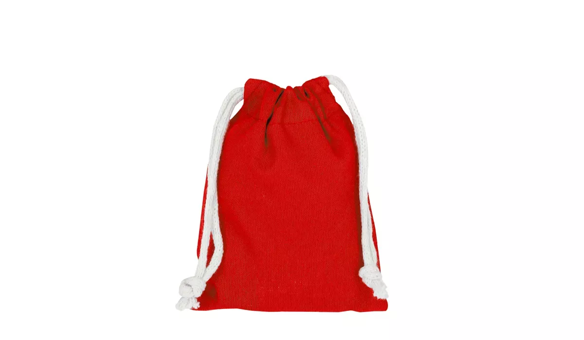 Pull bag with double drawstring 10 x 14 cm - red