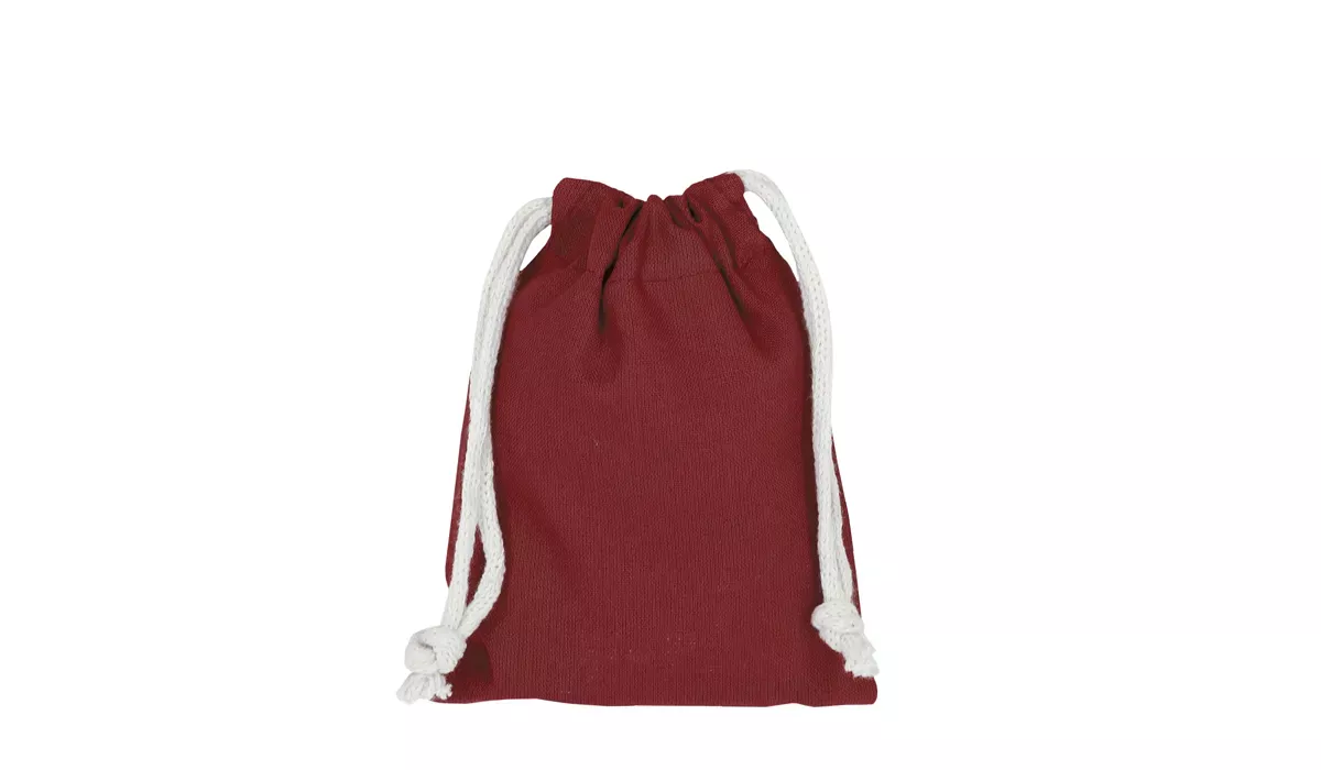 Pull bag with double drawstring 10 x 14 cm - bordeaux
