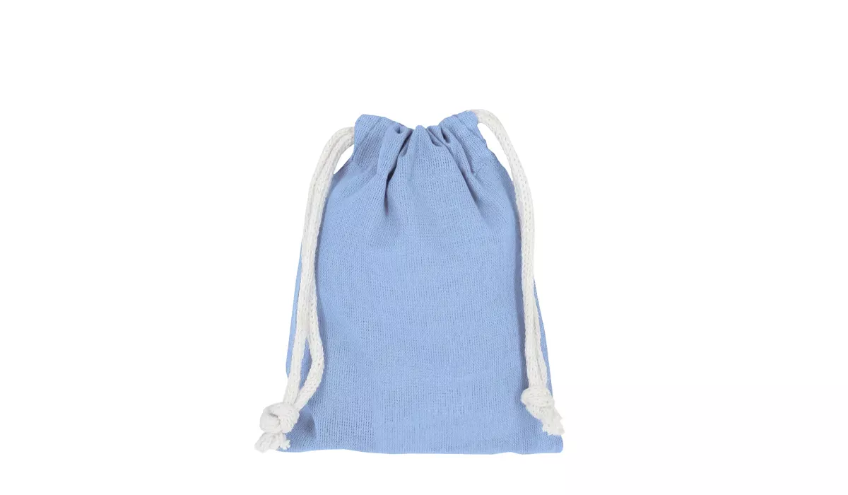 Pull bag with double drawstring 10 x 14 cm - sky blue