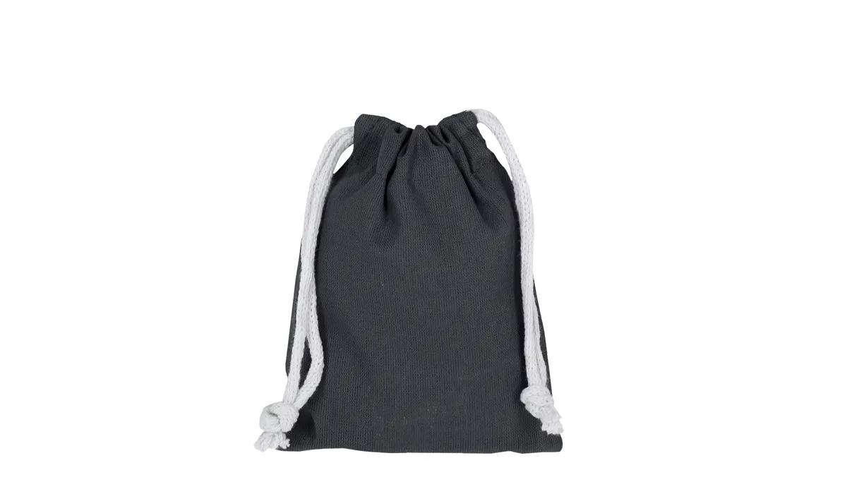 Pull bag with double drawstring 10 x 14 cm - anthracite