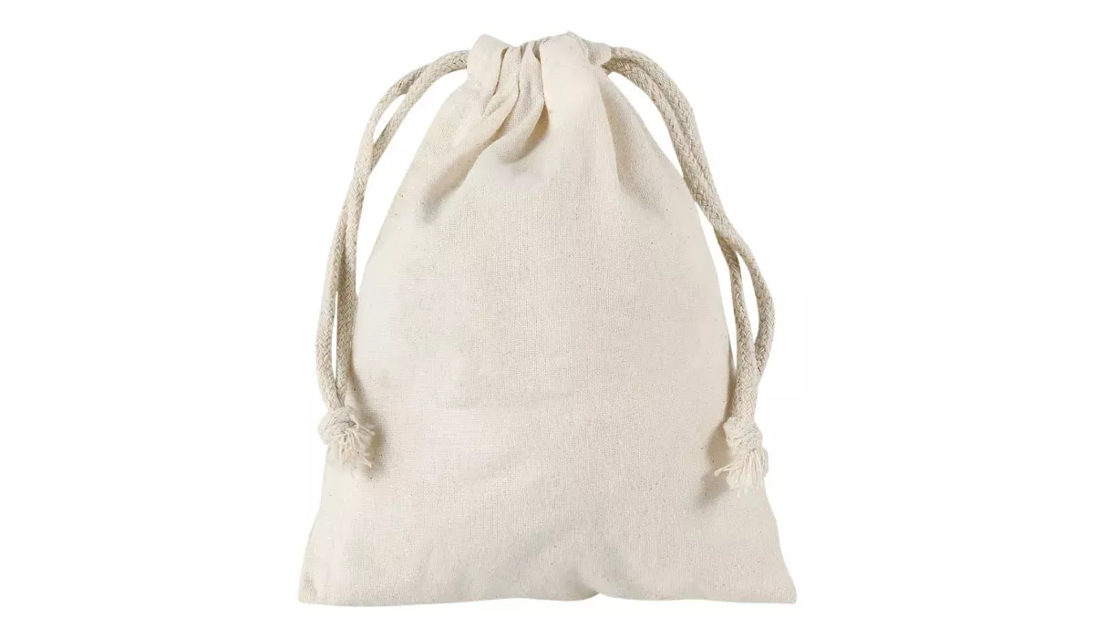 Pull bag with double drawstring 10 x 14 cm - nature