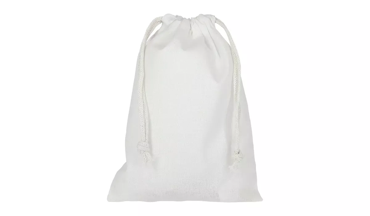 Pull bag with double drawstring 15 x 20 cm - white