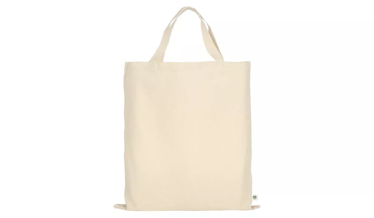 Tasche aus Organic-Baumwolle mit zwei kurzen Henkeln