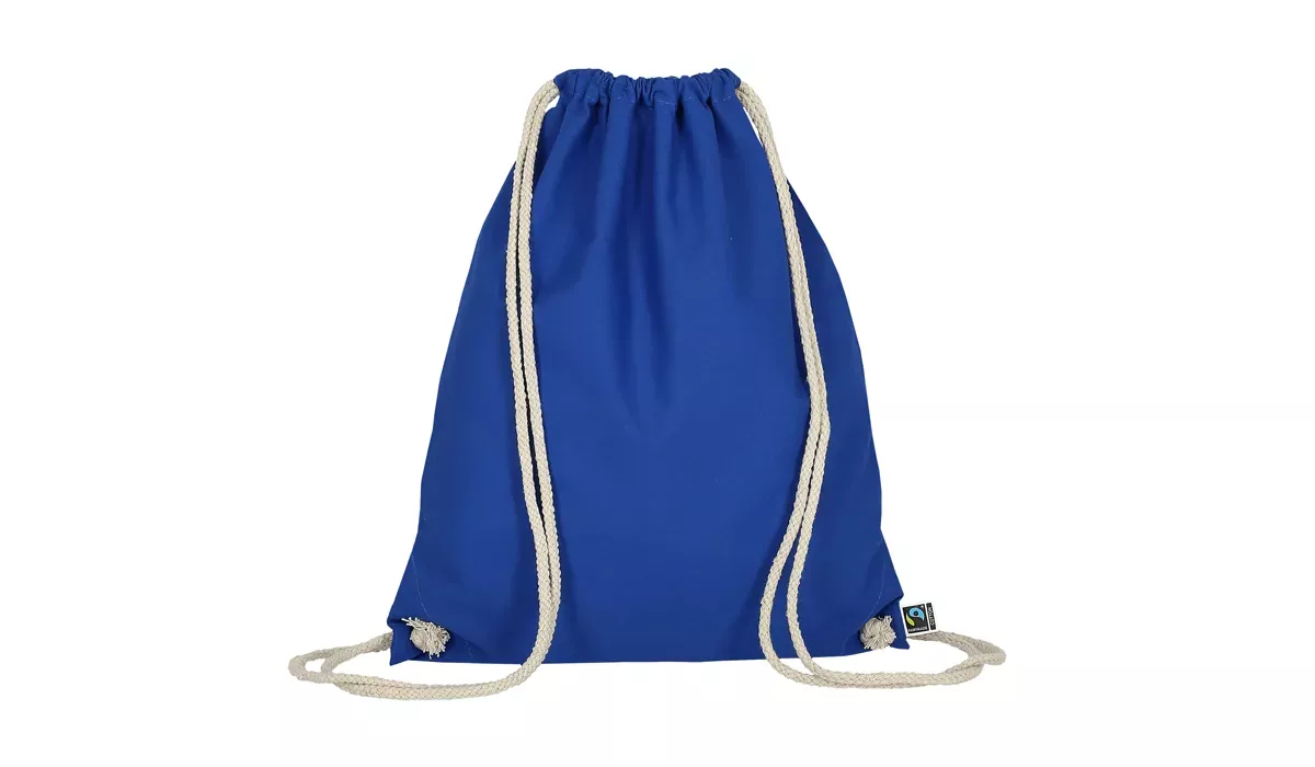 Turnbeutel aus Fairtrade-Baumwolle - royalblau