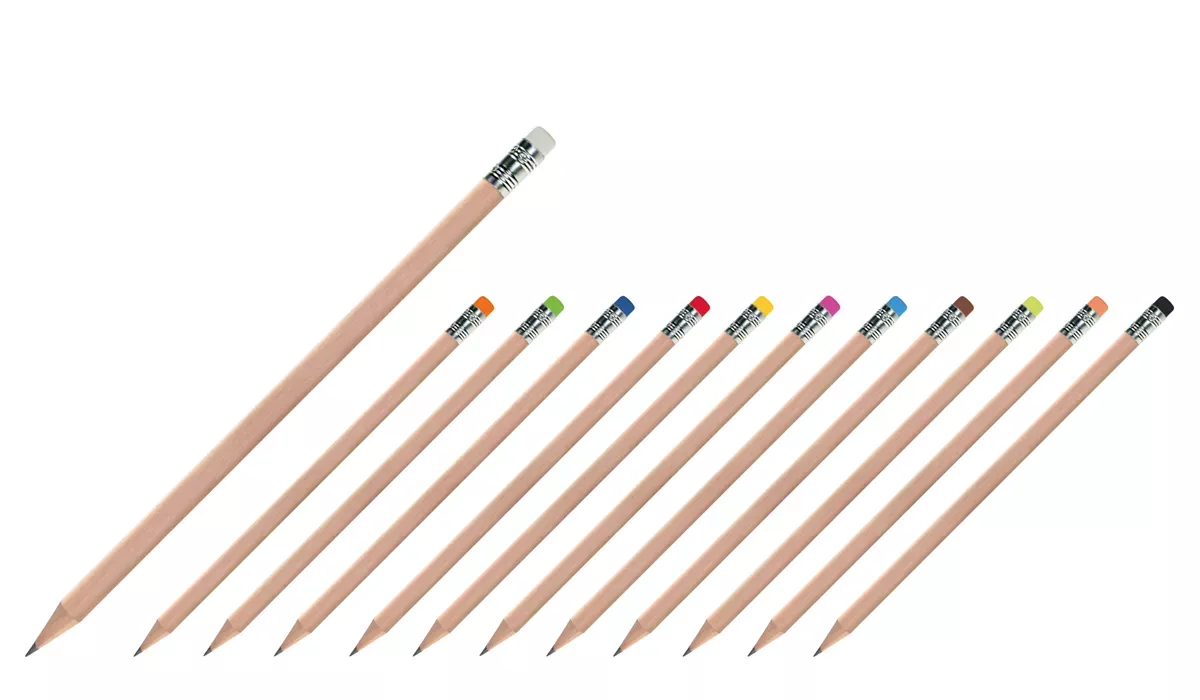 Nature pencil with rubber