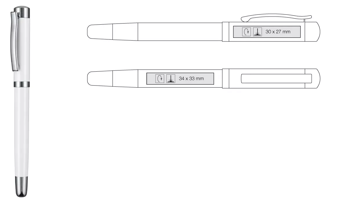 Kugelschreiber Fortuna Rollerball - weiß