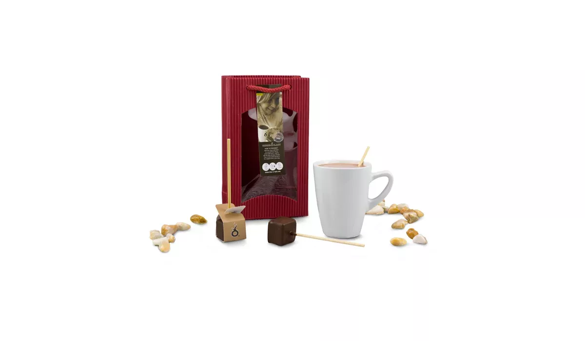 Gift box/Present set: Chocolate stick in a cup
