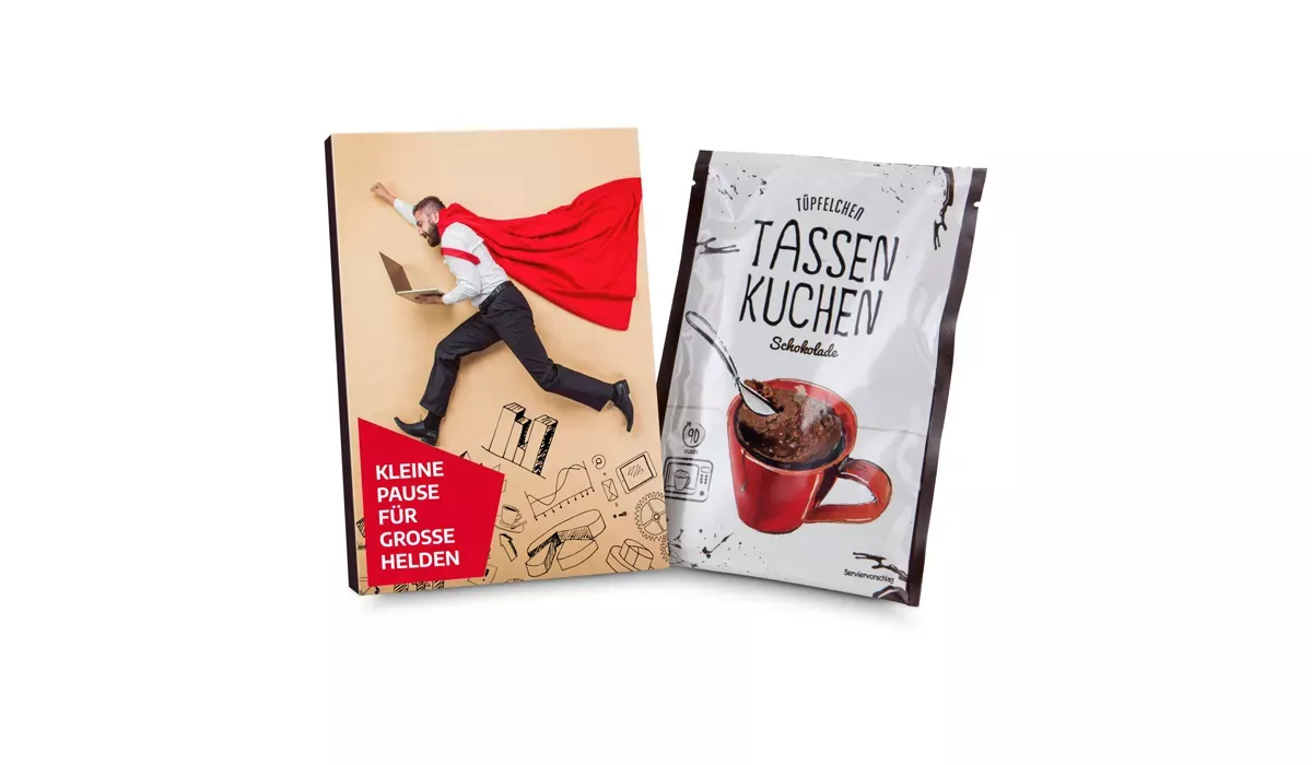 Gift box/Present set: Cup Cake 70 g, Pause für große Bürohelden
