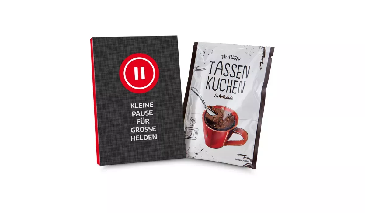 Gift box/Present set: Cup Cake 70 g, kleine Pause im Home-Office