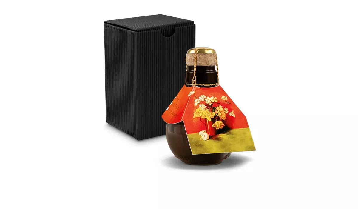 Small sparkling wine Flowers - gift box black, 125 ml