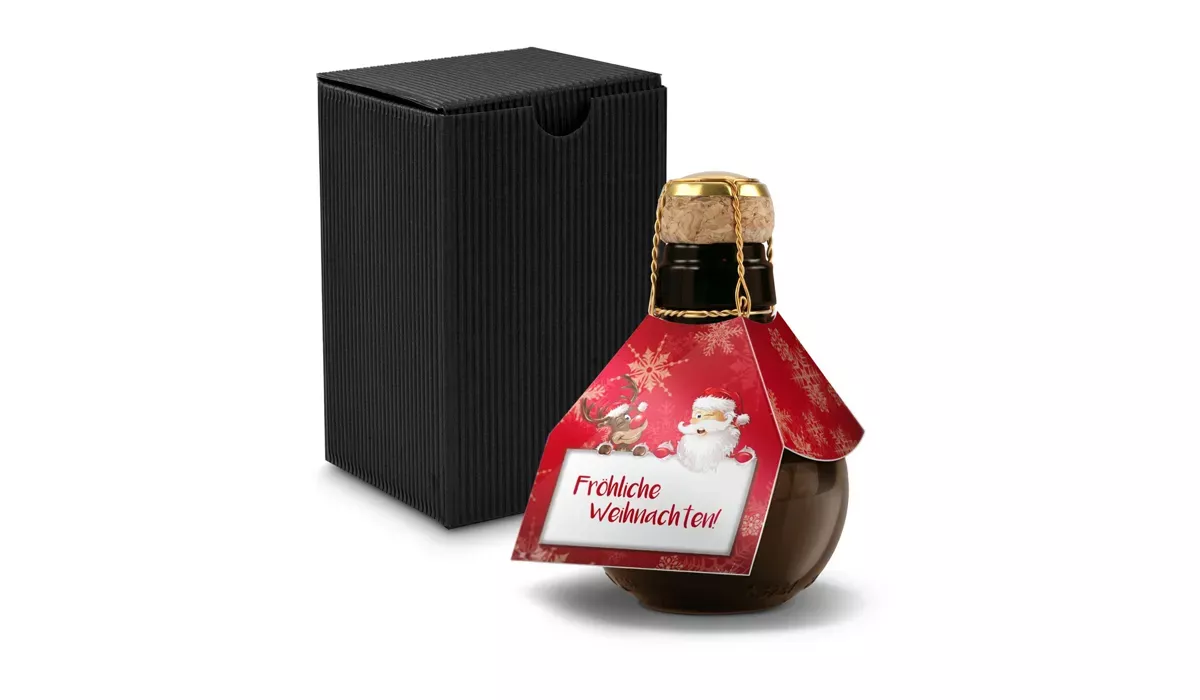 Small sparkling wine Fröhliche Weihnachten - gift box black, 125 ml