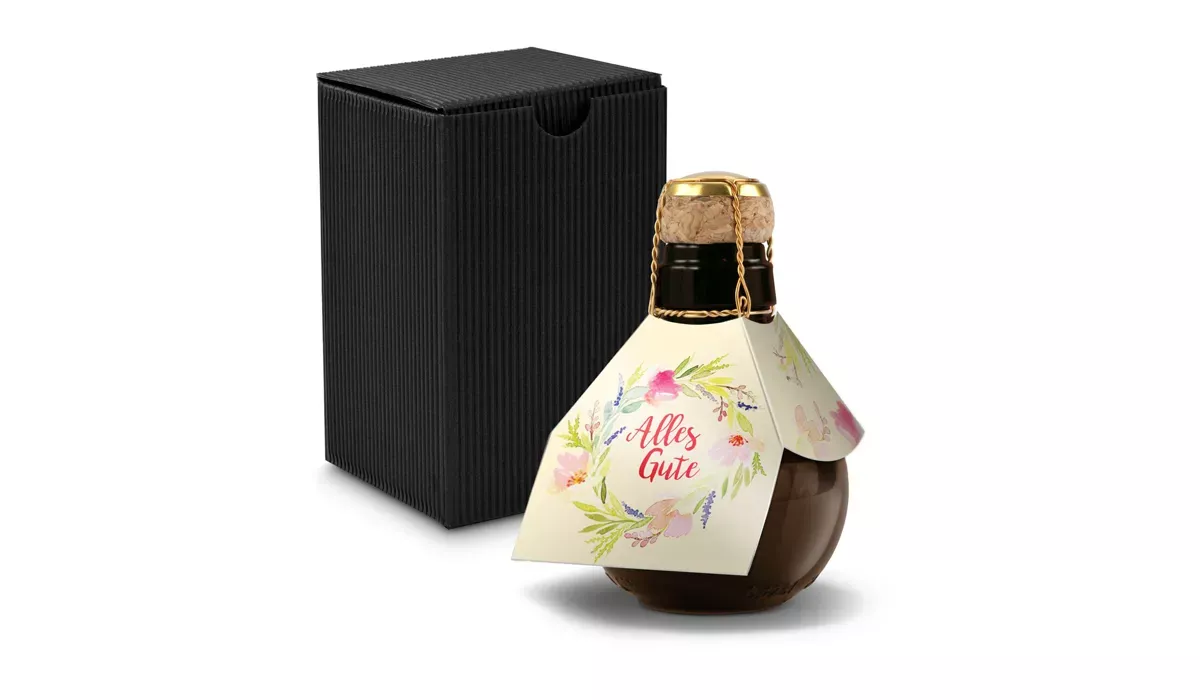 Small sparkling wine Alles Gute - gift box black, 125 ml