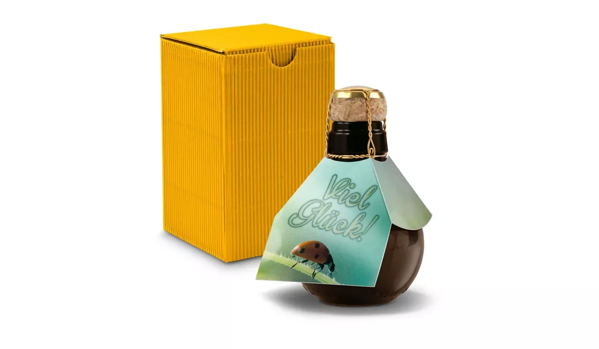 Origineller Sekt Viel Glück - Geschenkkarton, 125 ml