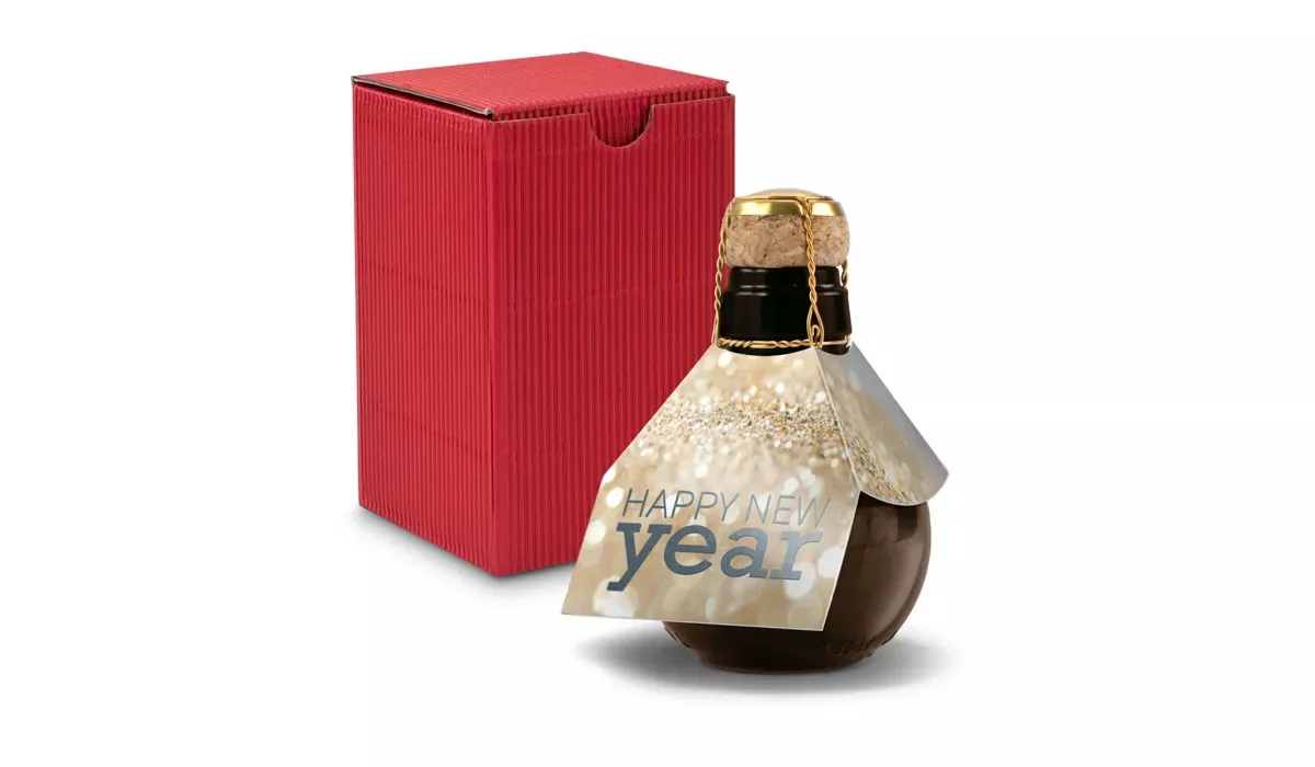 Small sparkling wine Happy New Year - gift box red, 125 ml