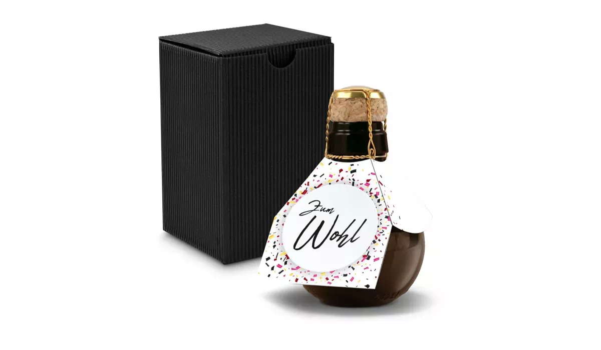 Small sparkling wine Zum Wohl - gift box black, 125 ml