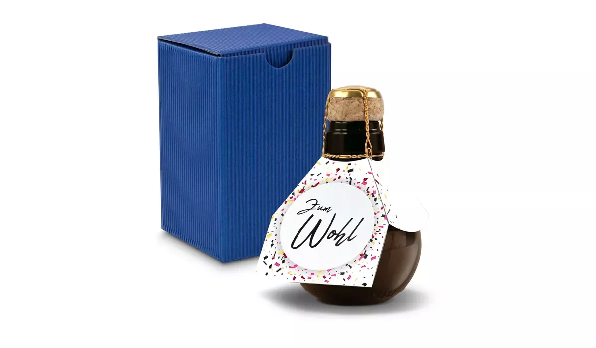 Small sparkling wine Zum Wohl - gift box blue, 125 ml