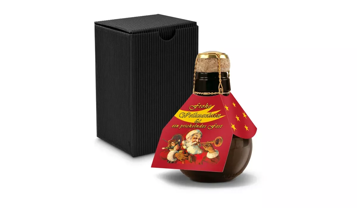 Geschenkartikel/Präsentartikel: Kleinste Sektflasche: Weihnachtsgruß