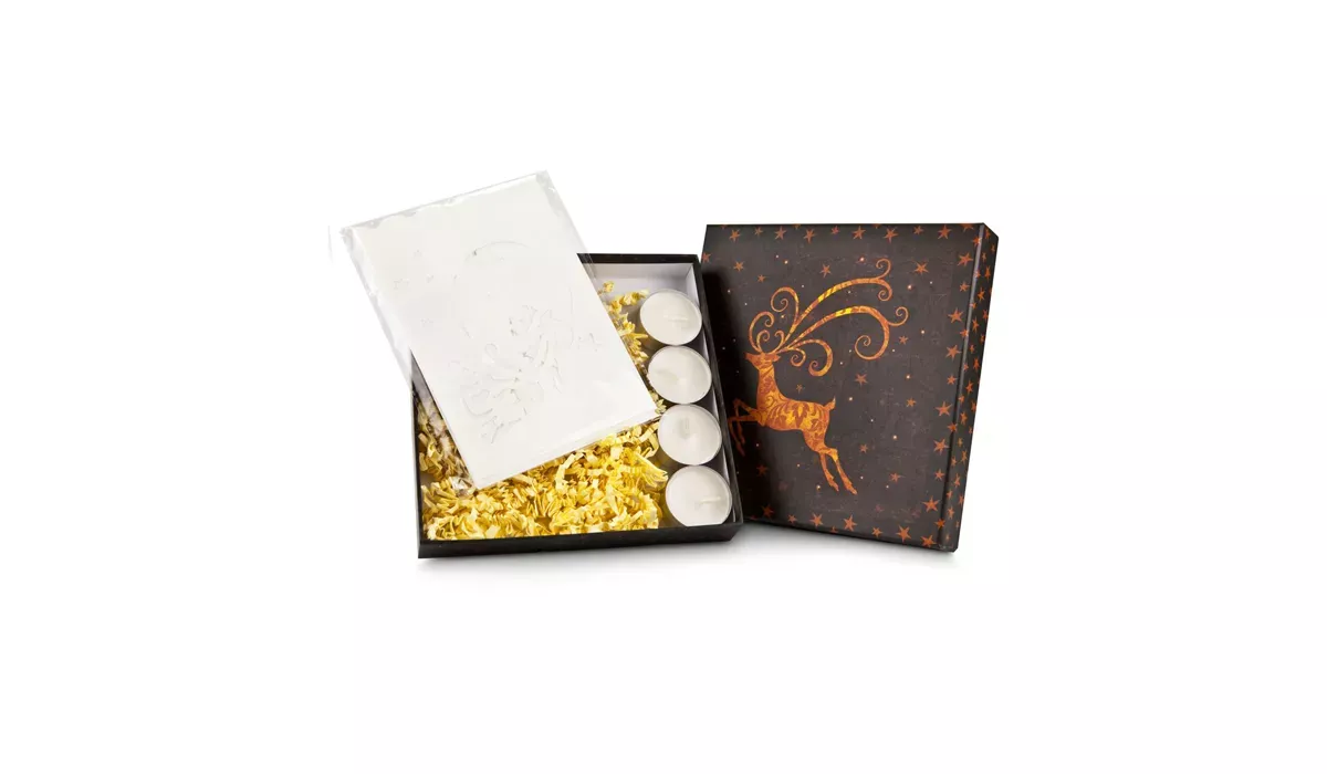 Gift box/Present set: Paper tea light-lanterns