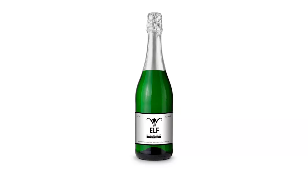 Sparkling wine Riesling - green - Capsule silver, 0.75 l