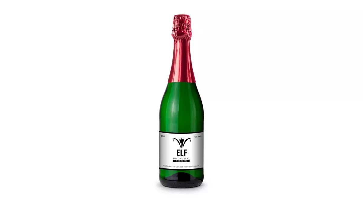 Sparkling wine Riesling - green - Capsule red, 0.75 l