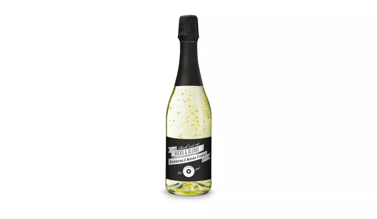 Golden Flakes - Flasche klar - Kapsel schwarz, 0,75 l