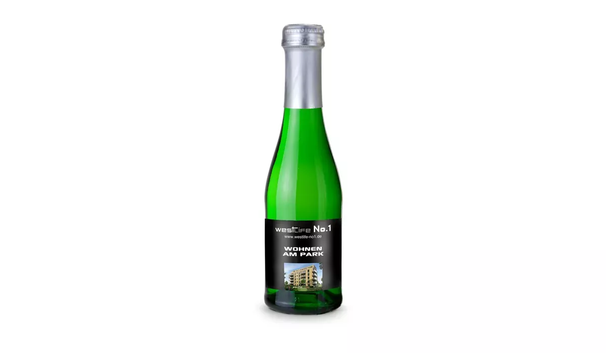 Sparkling wine Cuvée - bottle green - Capsule silver, 0.2 l