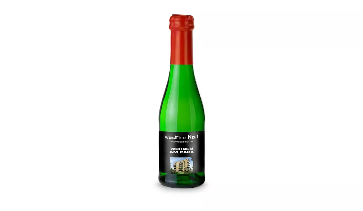 Sparkling wine Cuvée - bottle green - Capsule red, 0.2 l