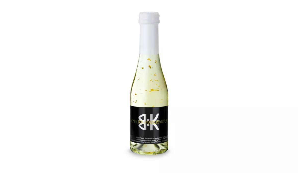 Piccolo Golden Flakes - Flasche klar - Kapsel weiß, 0,2 l